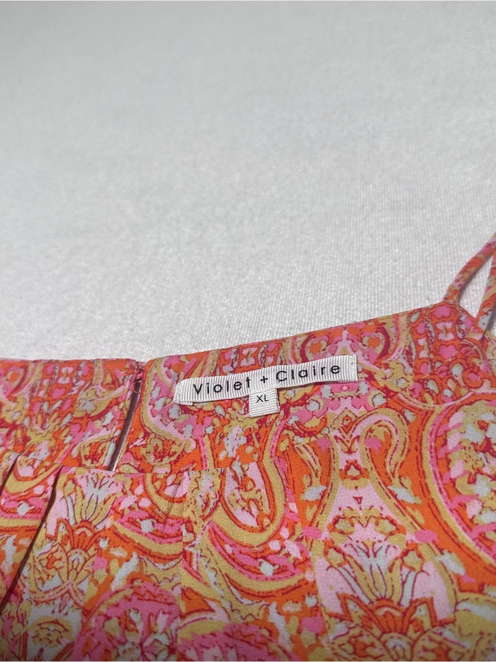 Violet & Claire Orange and Pink Paisley Halter Cami - Picture 6 of 11